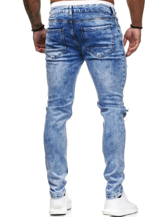 Men's Street Style Four Seasons Cotton Blend Knit Denim Jeans Shello's Creative Boutique