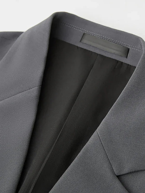 Men’s Business Solid Polyester Suit – A Timeless Choice for Sophistication - Shello's Creative Boutique