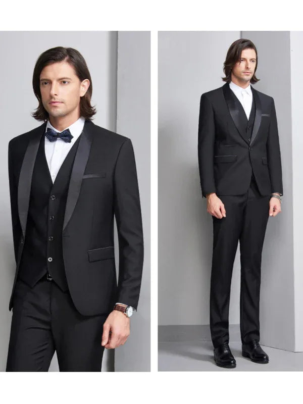 Men's Elegant Lapel Collar Knit Business Suit - Shello's Creative Boutique