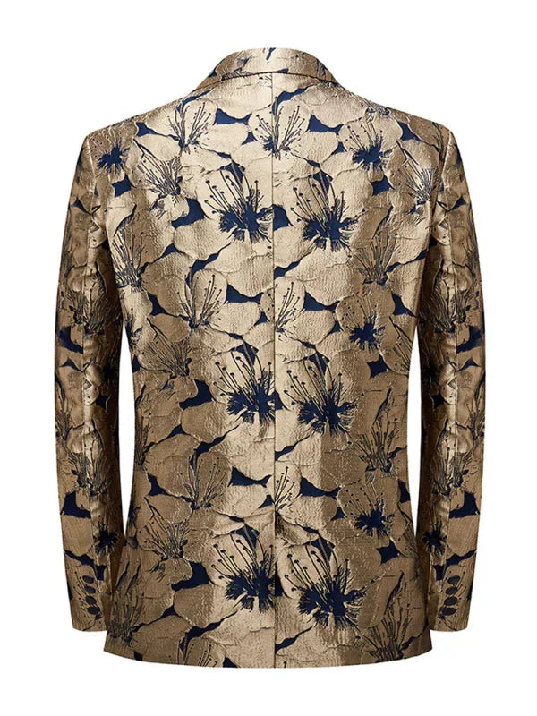 Floral Pattern Long Sleeve Business Blazer – Refined Elegance for the Modern Gentleman - Shello's Creative Boutique