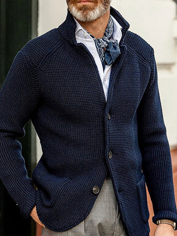 Sweater Winter Sweater Stand Collar Cardigan Foreign Trade Men's Knitted Jacket Shello's Creative Boutique