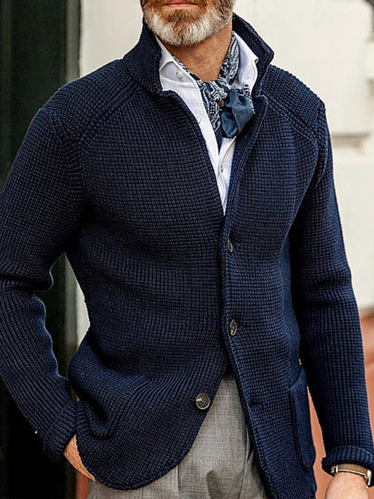 Sweater Winter Sweater Stand Collar Cardigan Foreign Trade Men's Knitted Jacket Shello's Creative Boutique