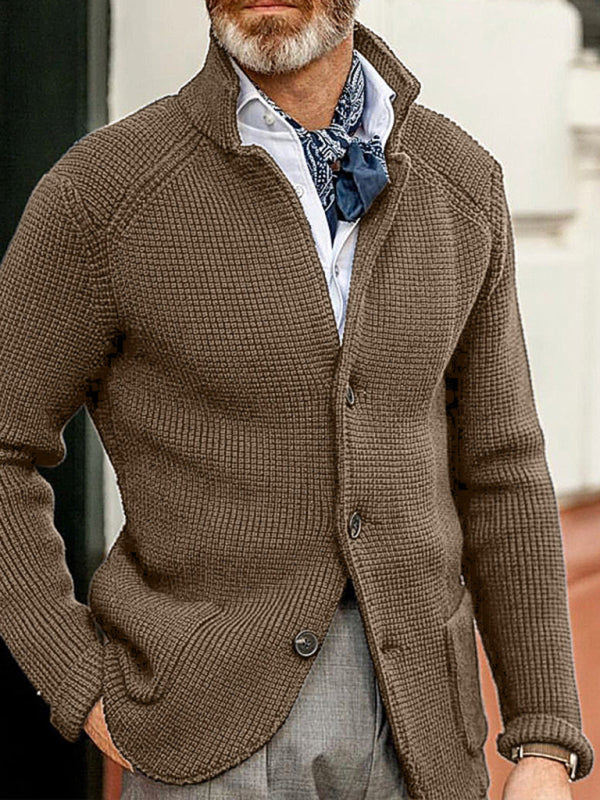 Sweater Winter Sweater Stand Collar Cardigan Foreign Trade Men's Knitted Jacket Shello's Creative Boutique