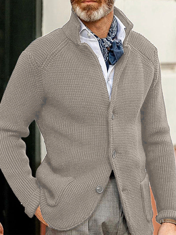 Sweater Winter Sweater Stand Collar Cardigan Foreign Trade Men's Knitted Jacket Shello's Creative Boutique