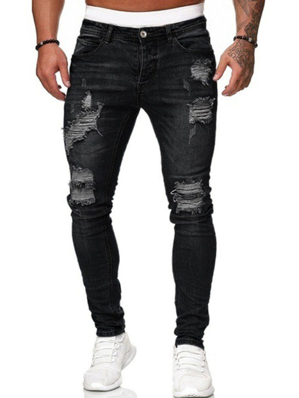 Men's Fashion Ripped Slim Skinny Jeans Shello's Creative Boutique