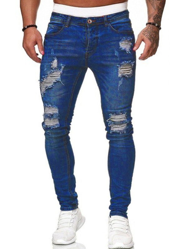 Men's Fashion Ripped Slim Skinny Jeans Shello's Creative Boutique