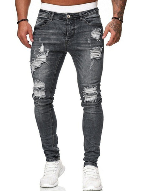 Men's Fashion Ripped Slim Skinny Jeans Shello's Creative Boutique