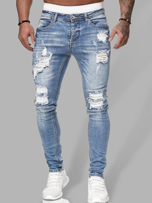 Men's Fashion Ripped Slim Skinny Jeans Shello's Creative Boutique