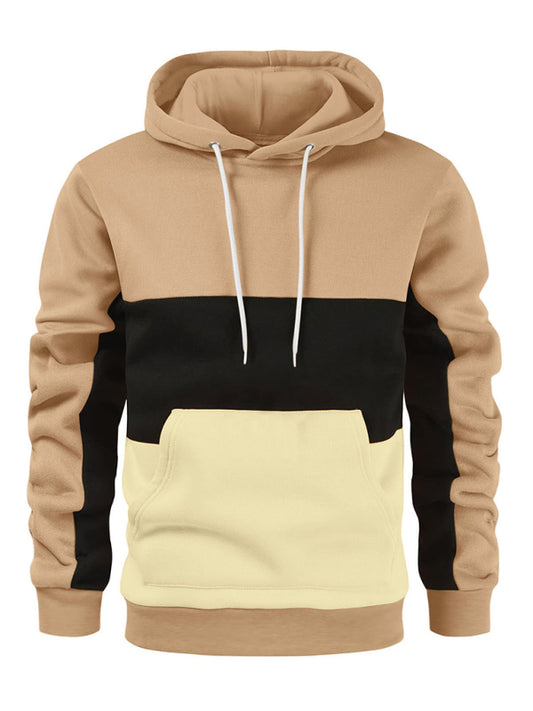 Men's Color Block Color Contrast Long Sleeve Hooded Sweatshirt Shello's Creative Boutique