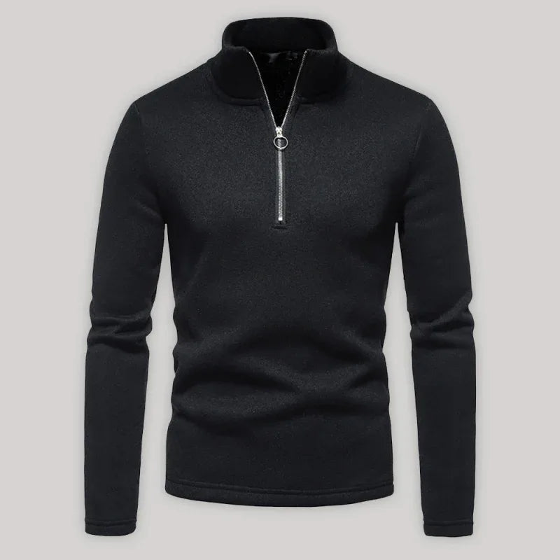 Men's Solid Colour Turtleneck Zipper Long Sleeve Sweatshirt - Shello's Creative Boutique