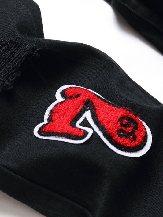 New style Zhangzi pattern micro-elastic high-quality fabric slim fit small straight jeans Shello's Creative Boutique