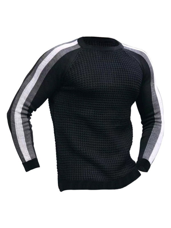 Round neck color contrast t-shirt men's casual loose bottoming sweater Shello's Creative Boutique