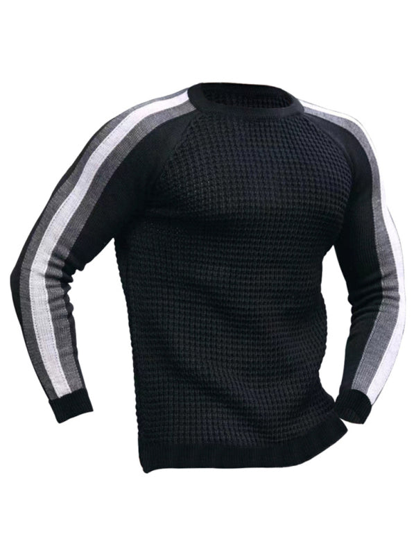 Round neck color contrast t-shirt men's casual loose bottoming sweater Shello's Creative Boutique