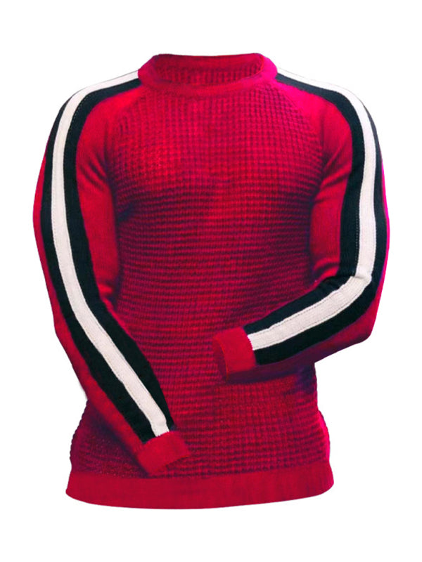 Round neck color contrast t-shirt men's casual loose bottoming sweater Shello's Creative Boutique