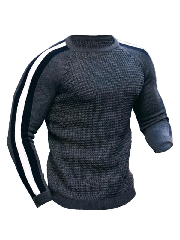 Round neck color contrast t-shirt men's casual loose bottoming sweater Shello's Creative Boutique