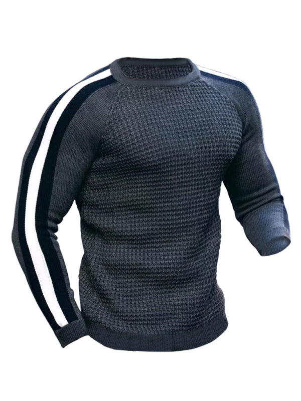 Round neck color contrast t-shirt men's casual loose bottoming sweater Shello's Creative Boutique