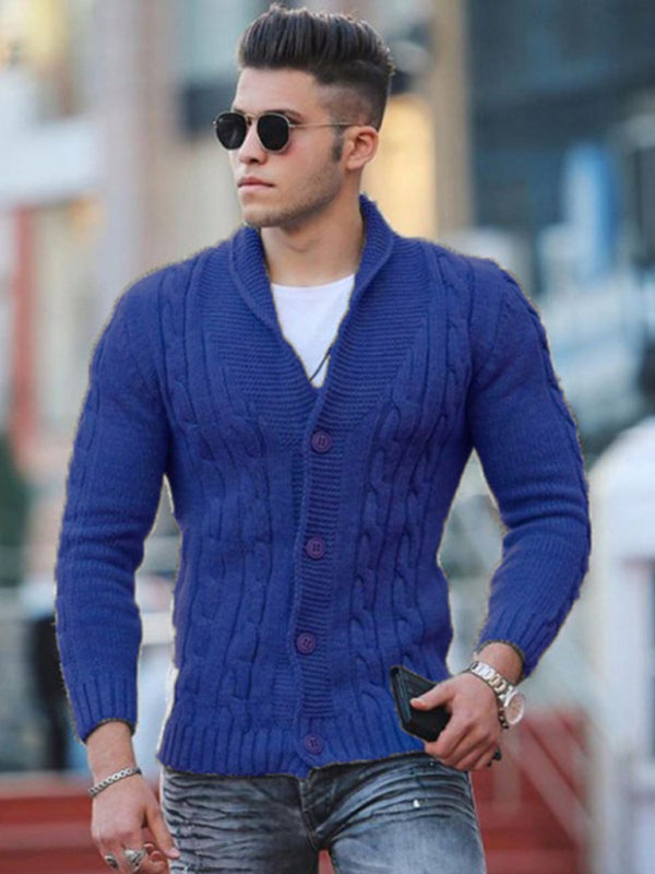 New Sweater Men's Knitted Cardigan Solid Color Slim Men's Jacket Shello's Creative Boutique