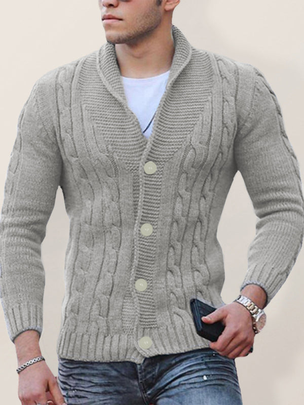 New Sweater Men's Knitted Cardigan Solid Color Slim Men's Jacket Shello's Creative Boutique