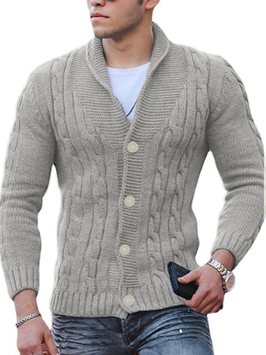 New Sweater Men's Knitted Cardigan Solid Color Slim Men's Jacket Shello's Creative Boutique