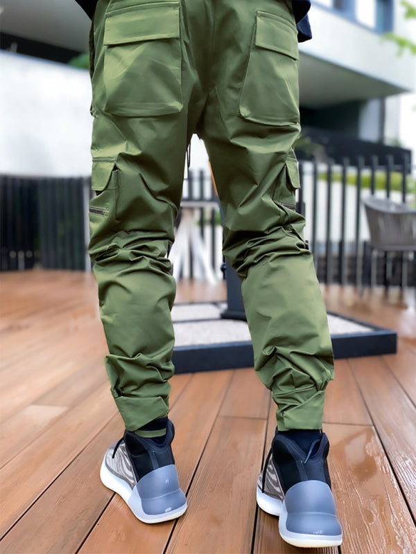 Men's trendy loose straight multi-pocket cargo pants Shello's Creative Boutique