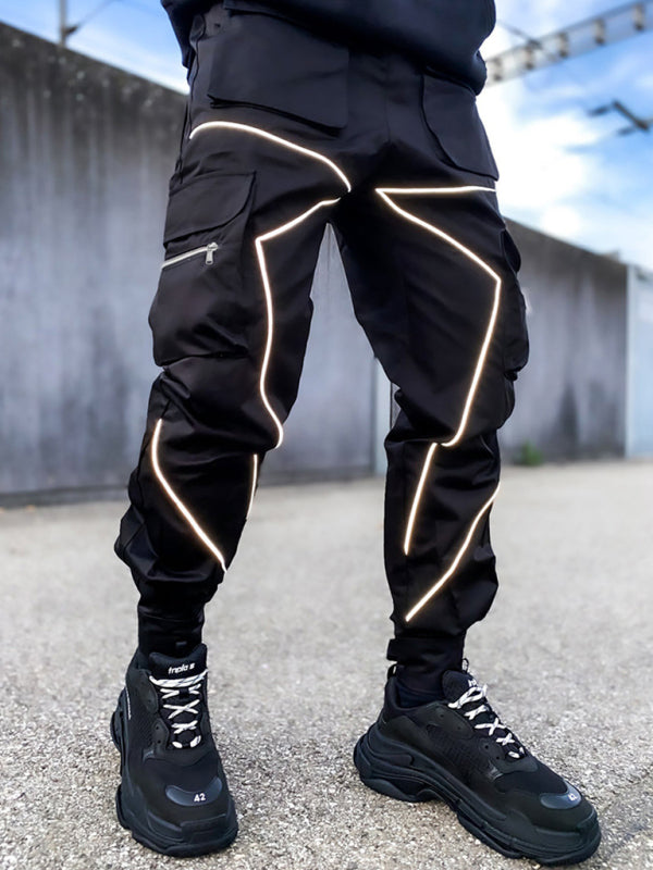 Men's trendy loose straight multi-pocket cargo pants Shello's Creative Boutique