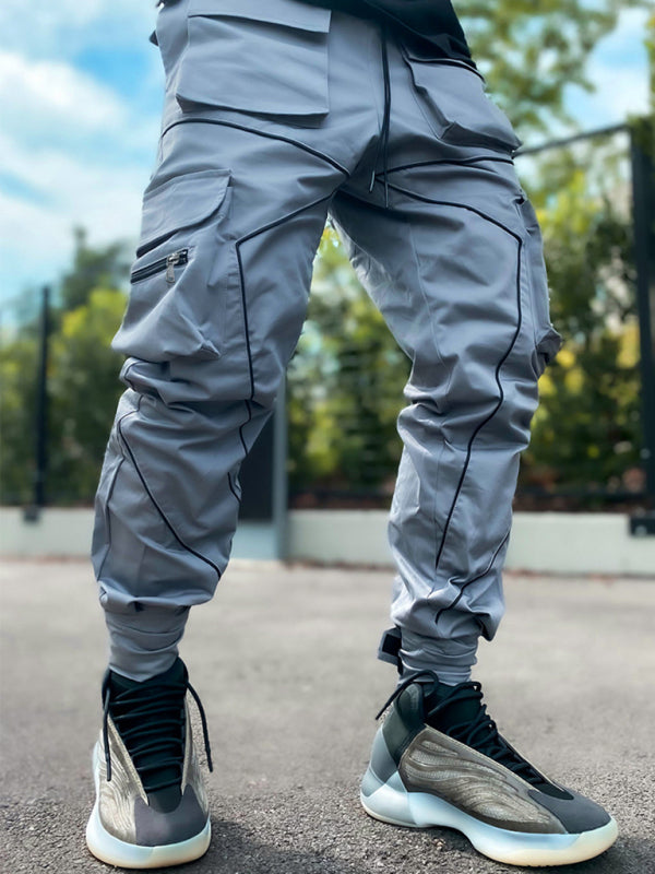 Men's trendy loose straight multi-pocket cargo pants Shello's Creative Boutique