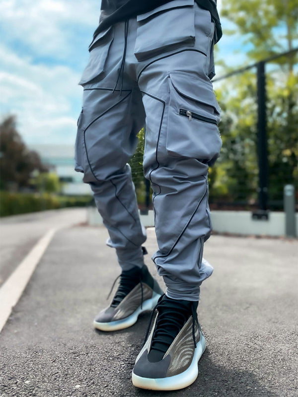 Men's trendy loose straight multi-pocket cargo pants Shello's Creative Boutique