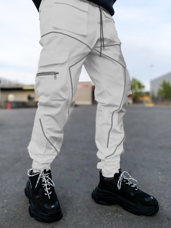 Men's trendy loose straight multi-pocket cargo pants Shello's Creative Boutique