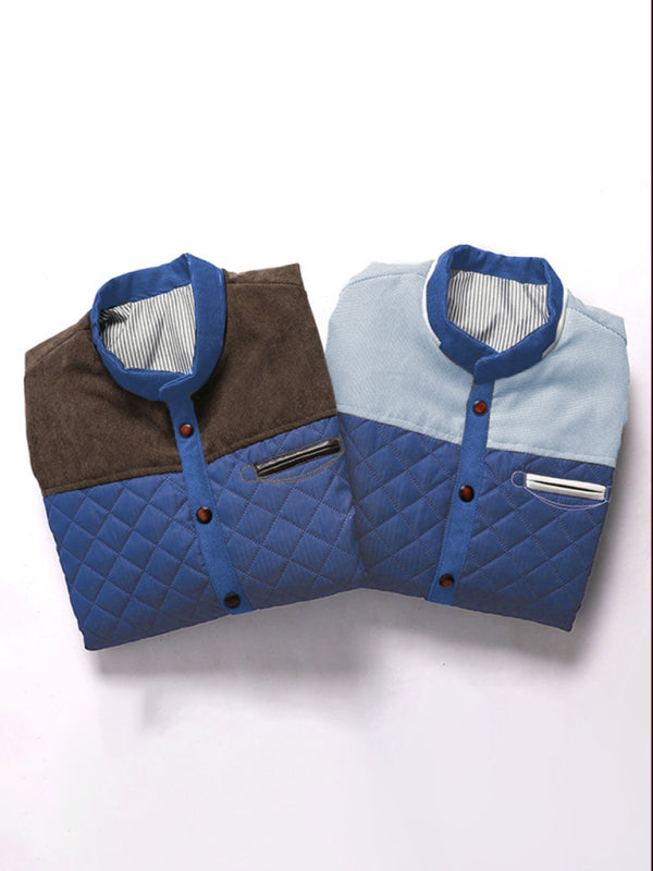 Side seam pocket thickened non-hooded blue casual youth jacket Shello's Creative Boutique