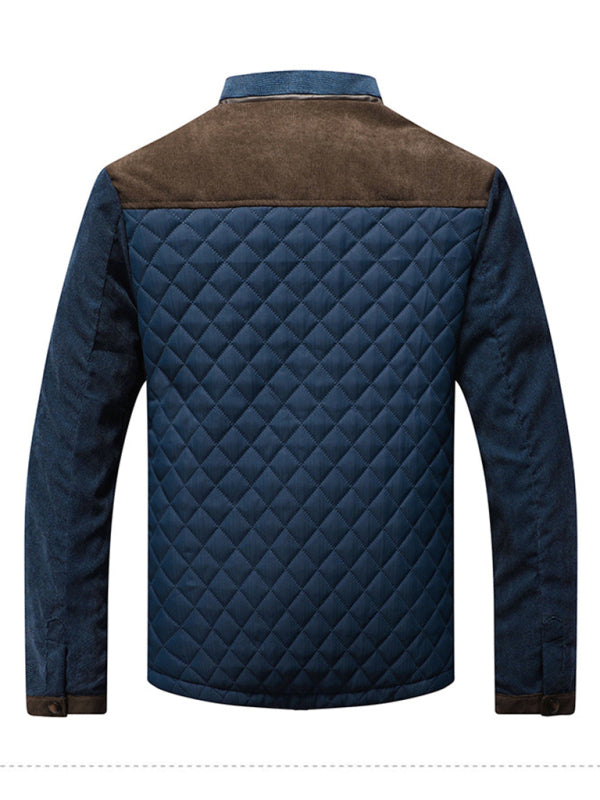 Side seam pocket thickened non-hooded blue casual youth jacket Shello's Creative Boutique