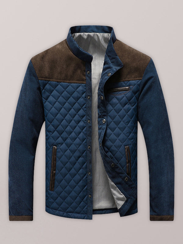 Side seam pocket thickened non-hooded blue casual youth jacket Shello's Creative Boutique