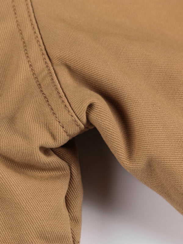 Men's Mid-Length Loose Stand Collar Hooded Cotton Top Youth Men's Jacket Shello's Creative Boutique