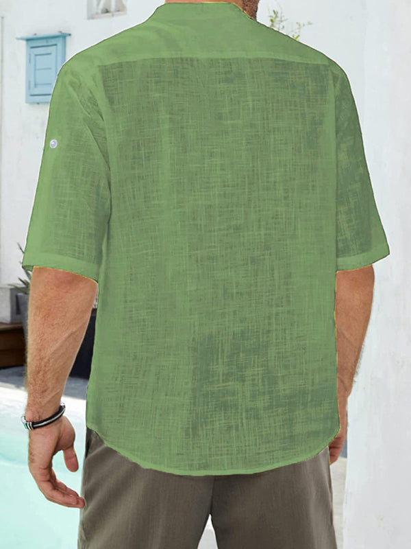 New Arrival Men's Comfortable Casual Linen Shirt With Long Sleeves Shello Creative Boutique