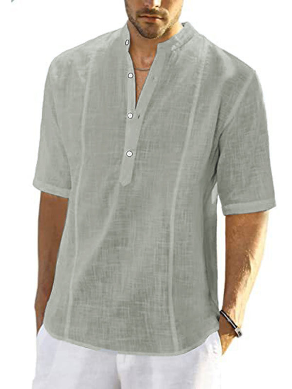 New Arrival Men's Comfortable Casual Linen Shirt With Long Sleeves Shello Creative Boutique