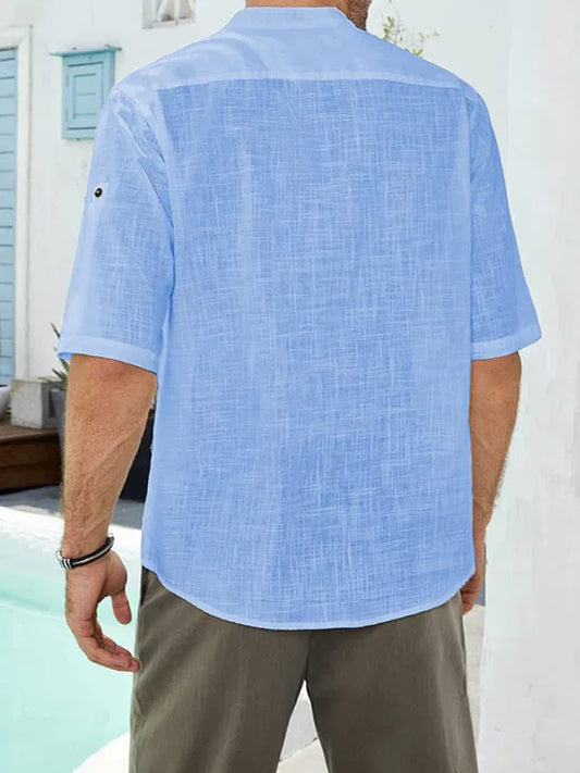 Men's Casual Linen Shirt - Comfortable Long Sleeve Summer Shirt - Shello's Creative Boutique