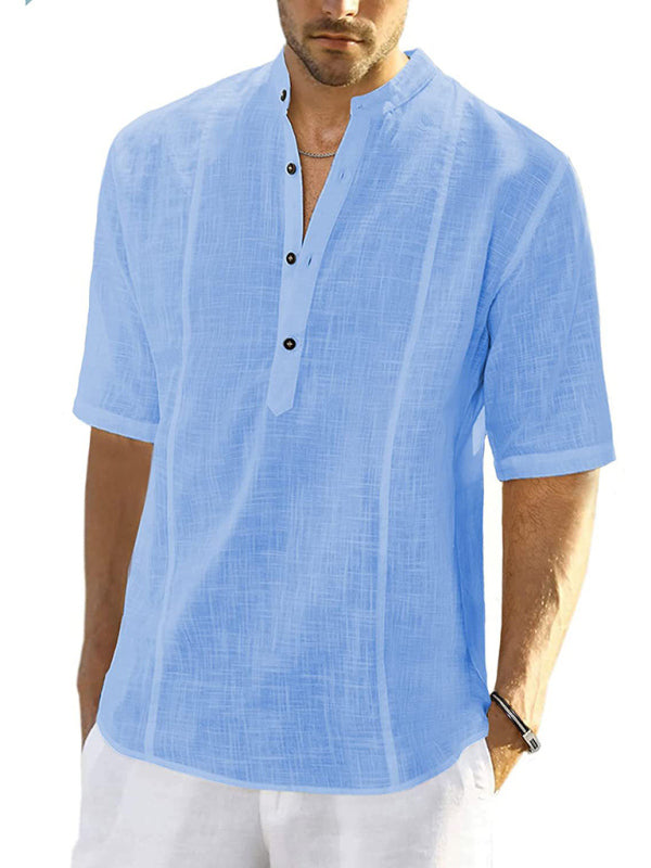 New Arrival Men's Comfortable Casual Linen Shirt With Long Sleeves Shello Creative Boutique