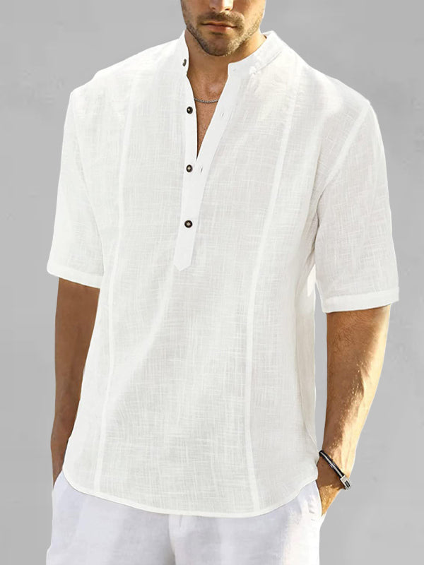 New Arrival Men's Comfortable Casual Linen Shirt With Long Sleeves Shello Creative Boutique