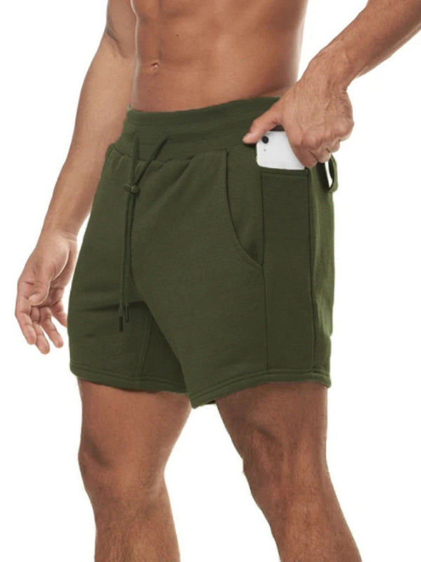 Sports Gym Shorts Men's Multi Pocket Hanging Towel Running Training Pants Cotton Shello's Creative Boutique
