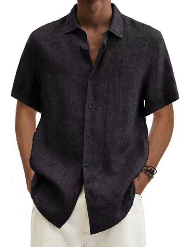 Men's Woven Casual Short Sleeve Shirt Shello Creative Boutique
