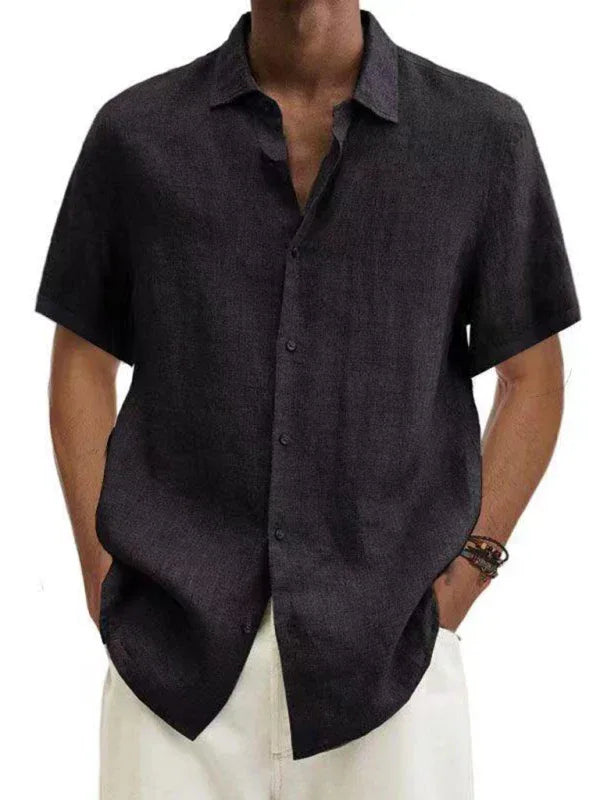 Men's Woven Casual Short Sleeve Shirt - Shello's Creative Boutique