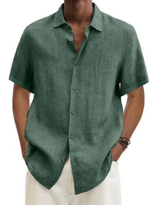 Men's Woven Casual Short Sleeve Shirt Shello Creative Boutique