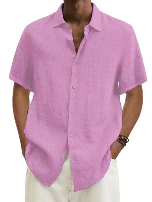 Men's Woven Casual Short Sleeve Shirt Shello Creative Boutique