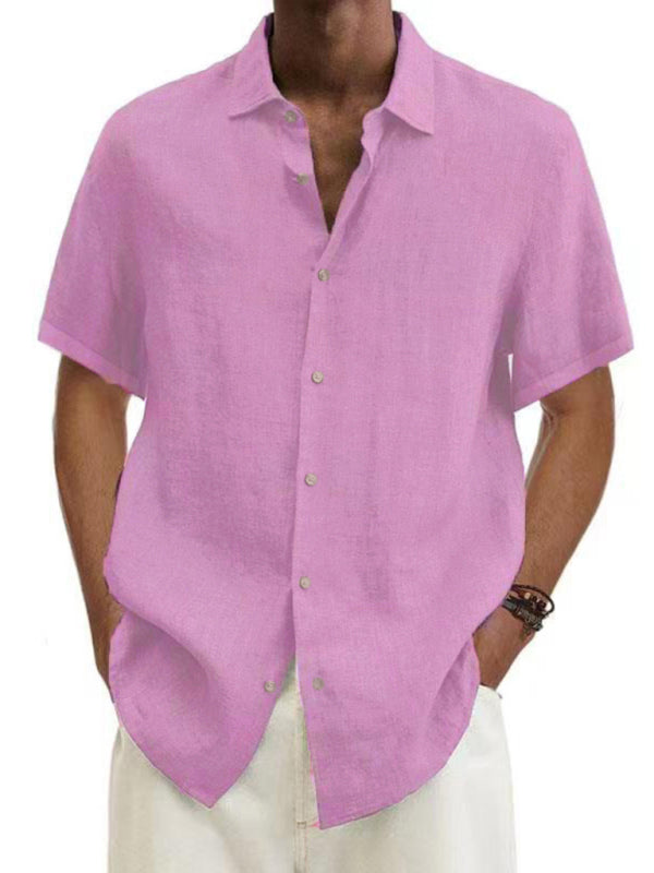 Men's Woven Casual Short Sleeve Shirt Shello Creative Boutique