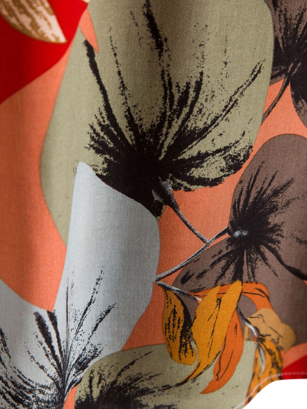 Men's Fashion Trend Casual Cotton Printed Short Sleeve Shirt