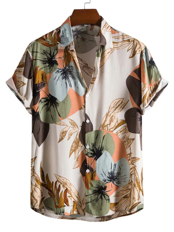 Men's Fashion Trend Casual Cotton Printed Short Sleeve Shirt - Shello's Creative Boutique