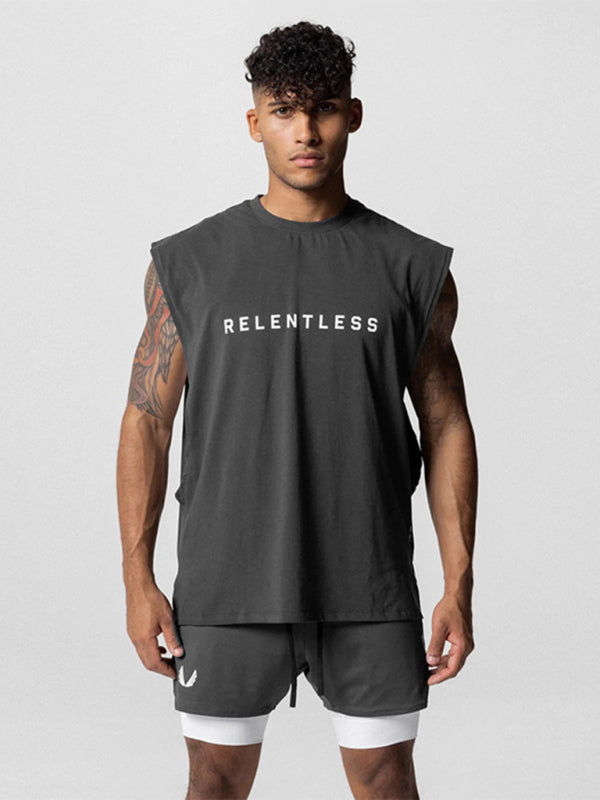 Men's Sports Loose Round Neck Quick Dry Sleeveless Vest Shello's Creative Boutique