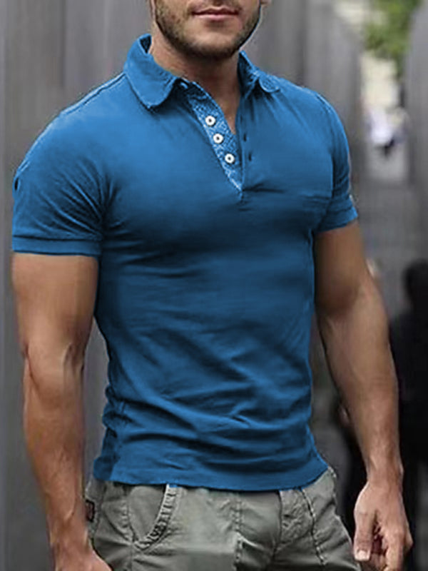 Men's Solid Color Lapel Short Sleeve POLO Shirt Shello's Creative Boutique