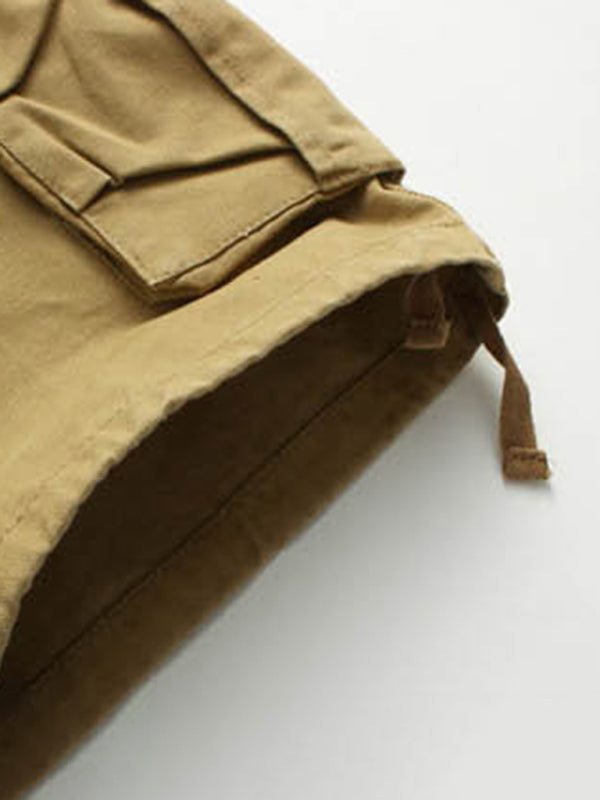 Straight Leg Cropped Pants Men's Loose Casual Pants Outdoor Sports Cargo Shorts (Without Belt) Shello's Creative Boutique