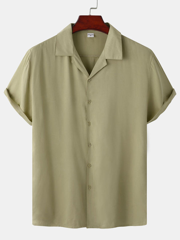 Spring and summer new men's casual button street trendy short-sleeved shirt Shello Creative Boutique