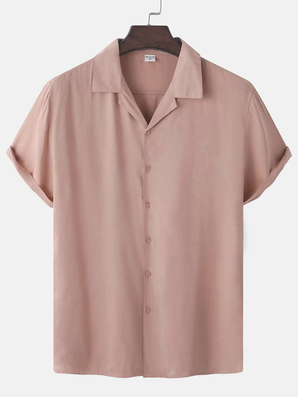 Spring and summer new men's casual button street trendy short-sleeved shirt Shello Creative Boutique